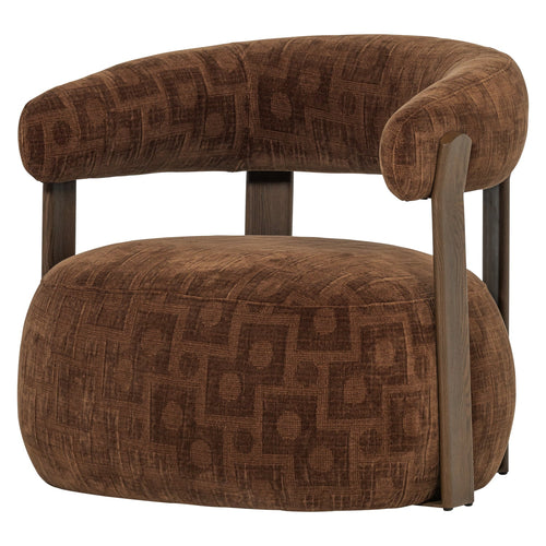 Fauteuil Foon Bruin, zijaanzicht