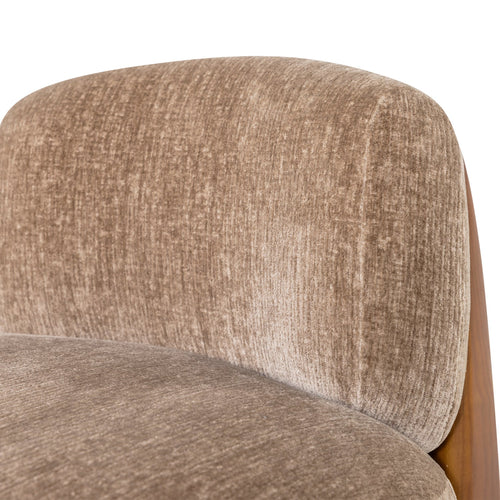 Runi fauteuil hout/velvet zand - detail