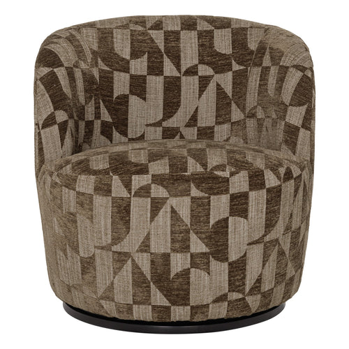 Serra draaifauteuil grafisch patroon olijfgroen
