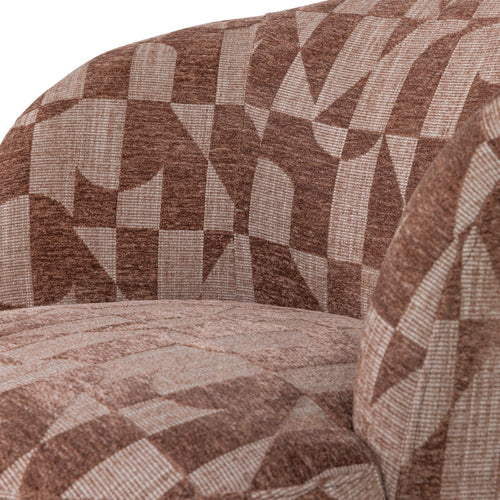 Serra draaifauteuil grafisch patroon oudroze - detail
