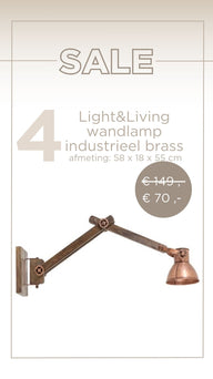 Wandlamp Industrieel Brass