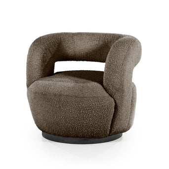 Sharon draaifauteuil - Bouclé Bruin