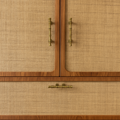 Bamboe messing kastgreep - Medium