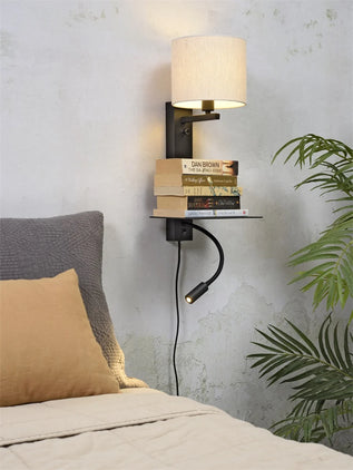 Wandlamp Florence met leeslamp - Light Beige