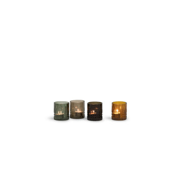 Theelichthouder Handcut solid small - amber