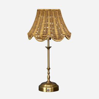 Freddie oplaadbare tafellamp rotan wave