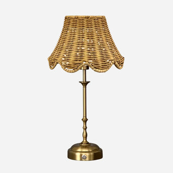 Freddie oplaadbare tafellamp rotan wave