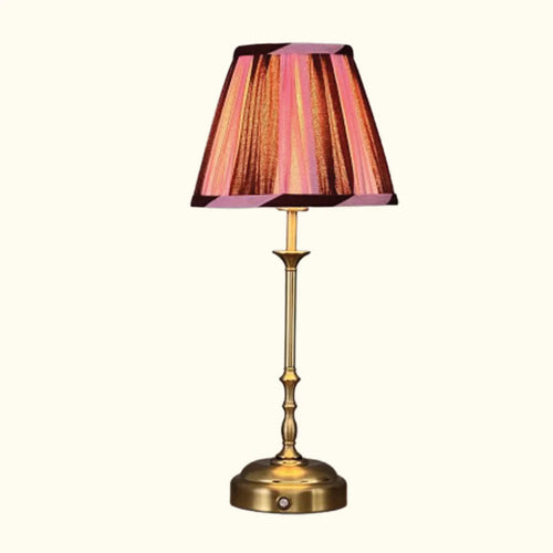 Freddie Tablelamp pink/brown stripes