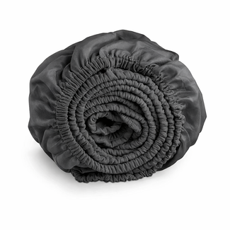 Hoeslaken voor topmatras in de kleur anthracite, Katoen Satijn 300TC, Van der Valk at Home