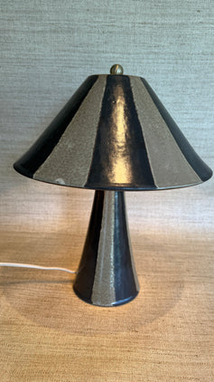 Tafellamp Stripe Ceramic Brown