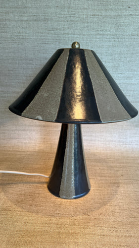 Tafellamp Stripe Ceramic Brown
