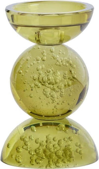 Kaarsenhouder Itinga Glass Bubble S - Olive Green