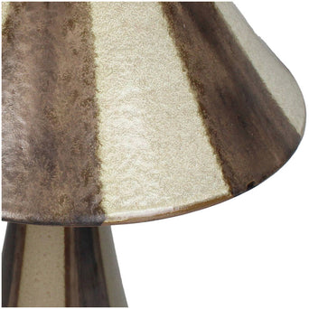 Taffellamp Stripe Ceramic Brown