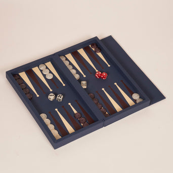 Booklet Backgammon Deep Blue/Burgundy