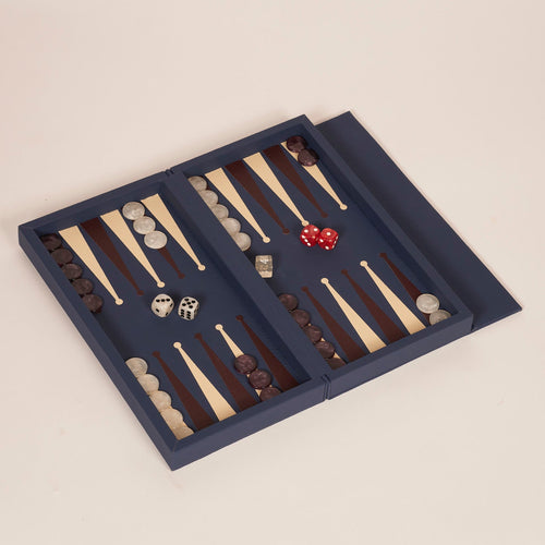 Booklet Backgammon Deep Blue/Burgundy