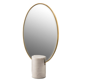 Spiegel Oval Marble White - Pols Potten
