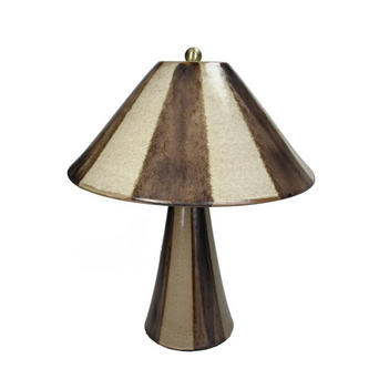 Taffellamp Stripe Ceramic Brown