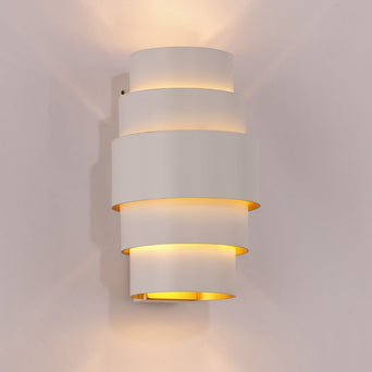 Wandlamp Rolls Wit/Goud