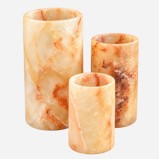 cilinder kaarsen houder alabaster