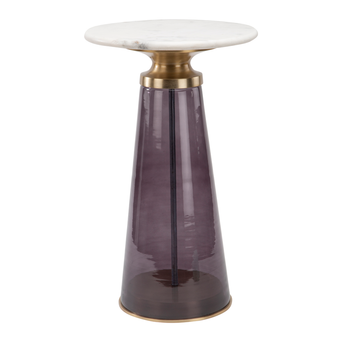 Bijzettafel Braga Glass Marble Purple