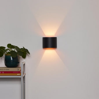 Wandlamp Xio rond Zwart