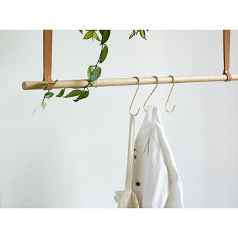 Kapstok met leren banden